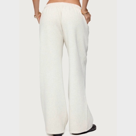 Edikted Los Angeles Sweatpants XS | Cream Wide Leg Lounge Pants NWT Resell - Picture 3 of 6